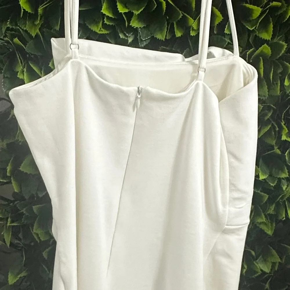 Lulu's Asymmetrical White Dress - Picture 2 of 2